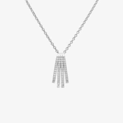 Diamonfire Silver Cubic Zirconia Waterfall Pendant Necklace P5024