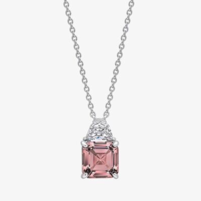 Diamonfire Sterling Silver Pink Cubic Zirconia Pendant Necklace P5568