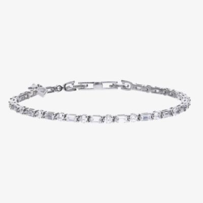 Diamonfire Silver Mixed Cut Cubic Zirconia Tennis Bracelet B5259