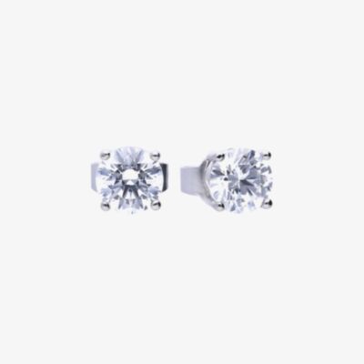 Diamonfire Silver 0.75ct Cubic Zirconia 4 Claw Stud Earrings E5906