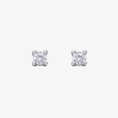 Diamonfire Silver 2mm Cubic Zirconia Stud Earrings E6304