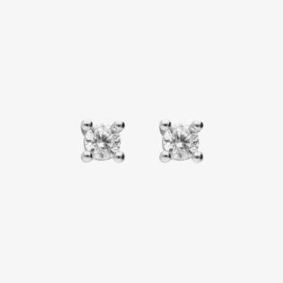 Diamonfire Silver 3mm Cubic Zirconia Solitaire Stud Earrings E6310