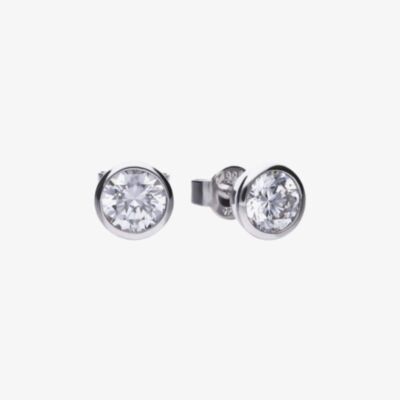 Diamonfire Silver 0.75ct Round Cubic Zirconia Stud Earrings E6626