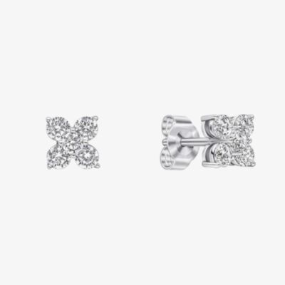 Diamonfire Sterling Silver Cubic Zirconia Flower Stud Earrings E6706