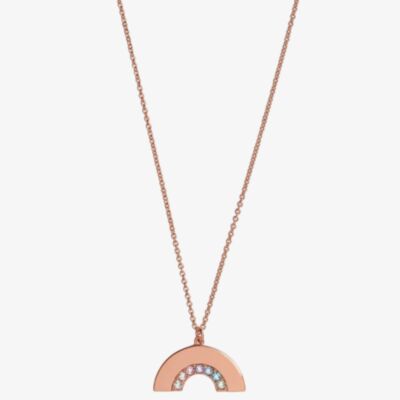 Olivia Burton Rainbow Rose Gold Tone Necklace OBJRBN03