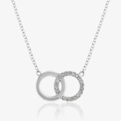 Olivia Burton Classic Bejewelled Silver Interlink Necklace OBJ16ENN58