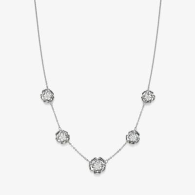 Olivia Burton Siganture Tudor Rose Silver Tone Necklace 24100251