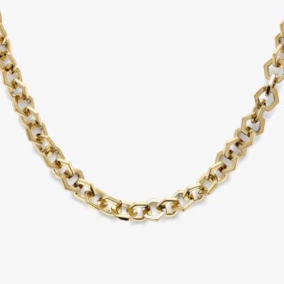 Olivia Burton Signature Gold Plated Honeycomb Link Chain Necklace 24100087