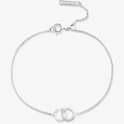 Olivia Burton Bejewelled Interlink Chain Silver Tone Bracelet OBJCOB09