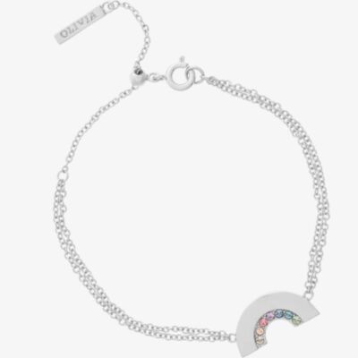 Olivia Burton Rainbow Silver Tone Bracelet OBJRBB12