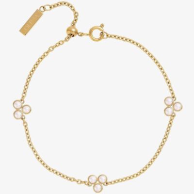 Olivia Burton Classic Gold Tone Stainless-Steel Mother of Pearl Cluster Bracelet 24100069