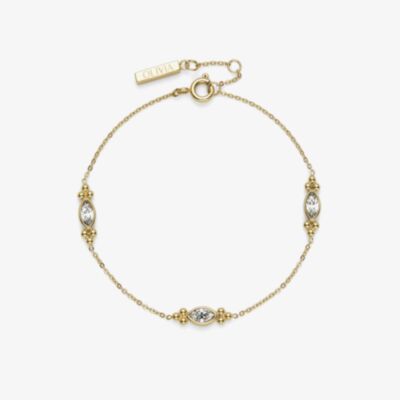 Olivia Burton Classic Dainty Gold Plated Crystal Bracelet 24100280