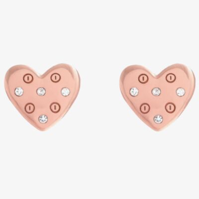 Olivia Burton Classic Heart Rose Gold Tone Stud Earrings OBJSAE03