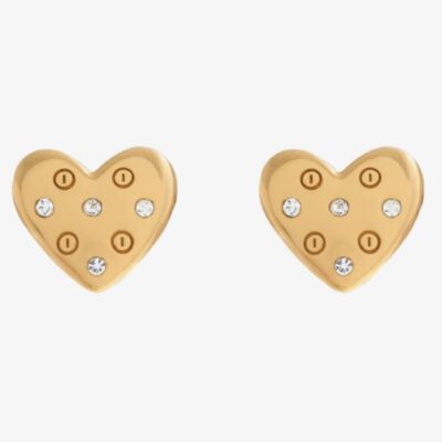Olivia Burton Classic Heart Gold Tone Stud Earrings OBJSAE02