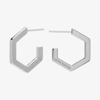 Olivia Burton Signature Honeycomb Stainless Steel Hexagonal Hoop Earrings 24100149