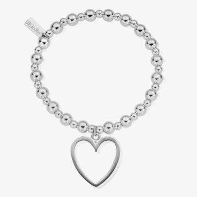 ChloBo Iconic Small Ball Open Heart Bracelet SBMSB033