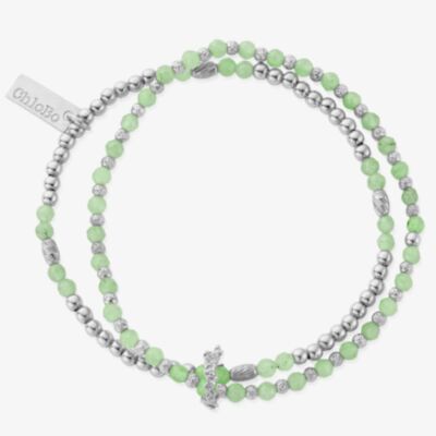 ChloBo Wisteria Silver Aventurine Set Of Two Bead Bracelets SBSETA3422