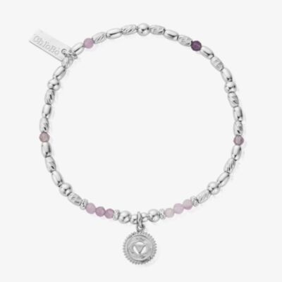 ChloBo Chakra Sterling Silver Lavender Amethyst Third Eye Bead Bracelet SBLA683