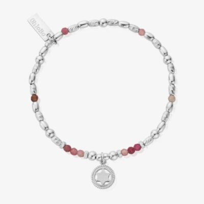 ChloBo Chakra Sterling Silver Pink Tourmaline Heart Bead Bracelet SBPT681