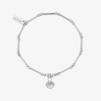 ChloBo Silver Dainty Moon Cut Sparkle Travel Seeker Bracelet SBMCTN3402