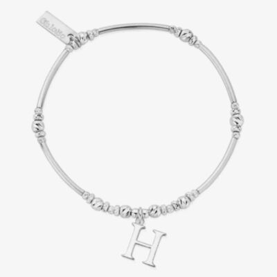 ChloBo Iconic Silver Initial H Bracelet SBMNFR4042H
