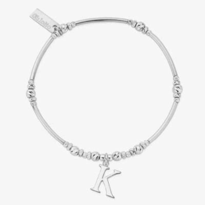 ChloBo Iconic Silver Initial K Bracelet SBMNFR4042K
