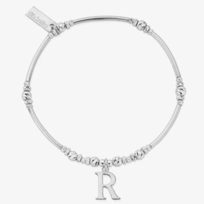 ChloBo Iconic Silver Initial R Bracelet SBMNFR4042R