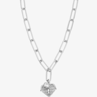 ChloBo Silver Link Chain Faith & Love Necklace SNLC9211199