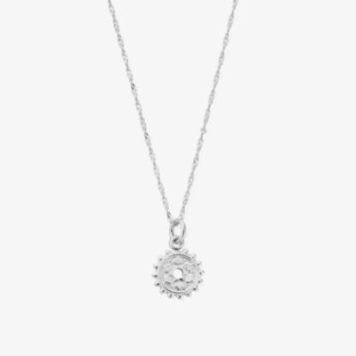ChloBo Chakra Sterling Silver Tiny Twisted Rope Chain Crown Pendant Necklace SNTRC684