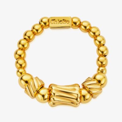 ChloBo Sunray Twist 18ct Gold Plated Ring GR_BCC