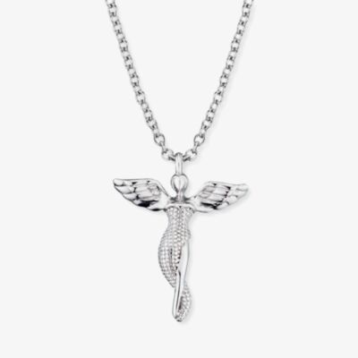 Angel Whisperer Silver Guardian Angel Necklace ERN-LILANGEL