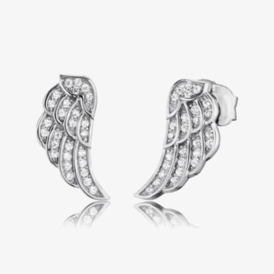Angel Whisperer Silver Angel Wing Stud Earrings ERE-LILWING-ZI-ST