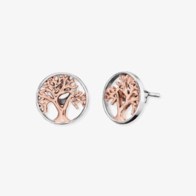 Angel Whisperer Two Tone Tree Of Life Stud Earrings ERE-LILTREE-BICOR