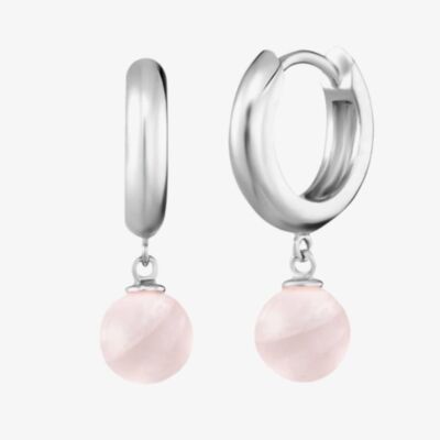 Angel Whisperer Rose Quartz Hoop Earrings ERE-RQ-CR
