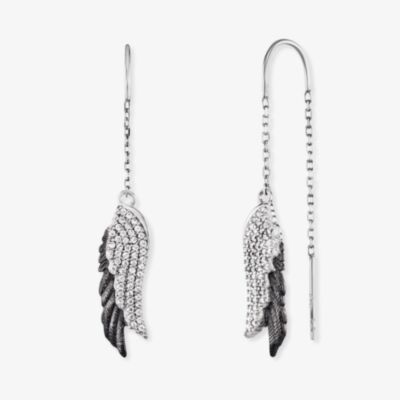 Angel Whisperer Silver Wing Duo Bicolour Dropper Earrings ERE-WINGDUO-ZI-BIB