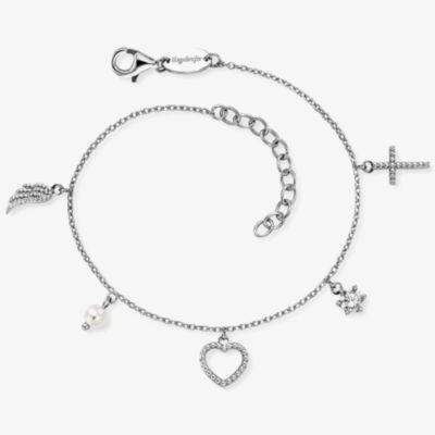 Angel Whisperer Silver Multi Charm Necklace ERB-FLH-PE-ZI