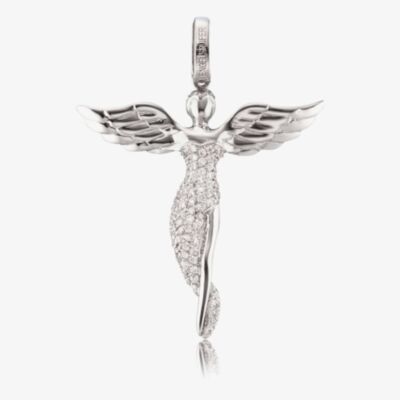 Angel Whisperer Silver Guardian Angel Loose Pendant ERP-ANGEL-S