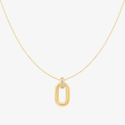 Ania Haie Vogue Maven 14ct Gold Plated Oval Hoop Pendant Necklace N062-01G