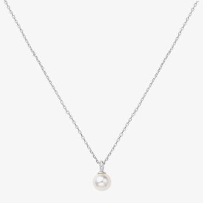 Ania Haie Miss Dainty Sterling Silver Shell Pearl Pendant Necklace N065-01H