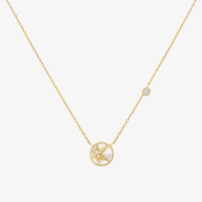 Ania Haie Miss Dainty 14ct Gold Plated Mother Of Pearl Star Pendant Necklace N065-05G