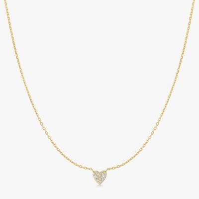 Ania Haie Starlit Drops 14ct Gold Plated Pave Heart Necklace N074-01G