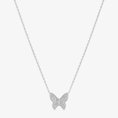 Ania Haie Ripple Joy Silver Pave Butterfly Necklace N073-07H