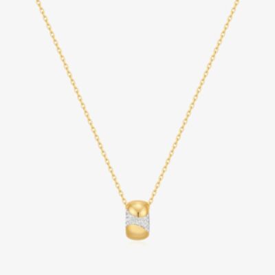 Ania Haie Tide Echo 14ct Gold Plated Puffed Rivulet Pave Necklace N072-03G