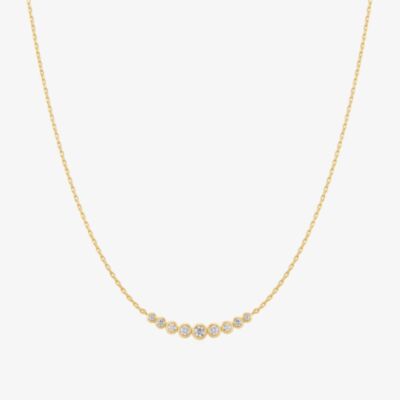Ania Haie Luna Gaze 14ct Gold Plated Graduated Bezel-Set Chain N075-08G