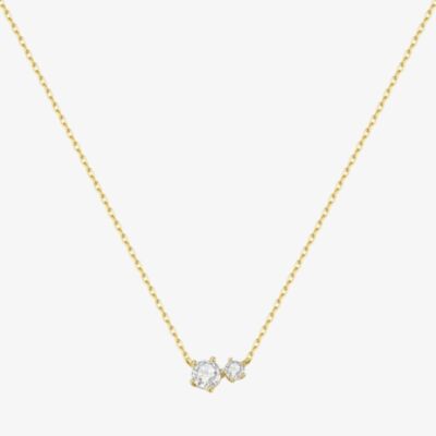 Ania Haie Yellow Gold Tone Plated Cubic Zirconia Duo Necklace N079-01G