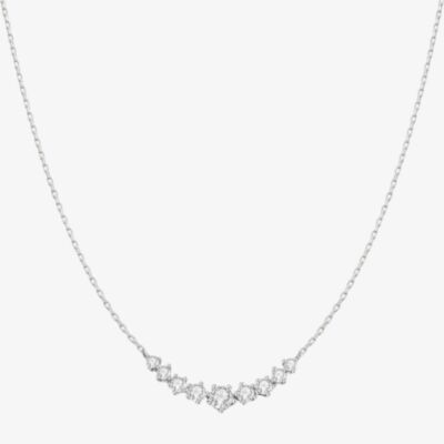 Ania Haie Sterling Silver Cubic Zirconia Graduated Arc Necklace N079-02H