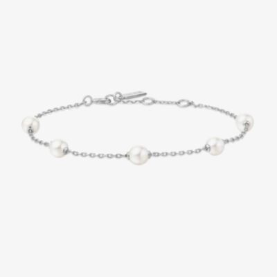 Ania Haie Miss Dainty Sterling Silver Shell Pearl Bracelet B065-01H
