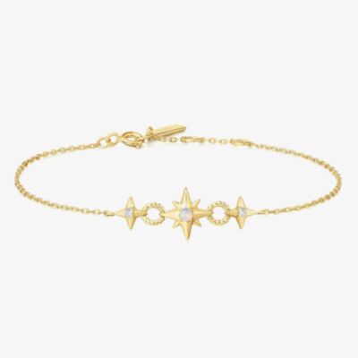 Ania Haie Chill Voyager 14ct Gold Plated Linked Star Bracelet B063-05G