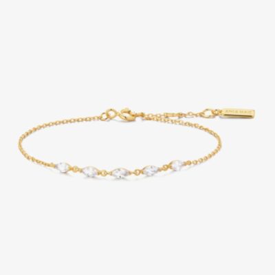 Ania Haie Luna Gaze Gold Plated Quintet Marquise Cut Cubic Zirconia Bracelet B075-03G