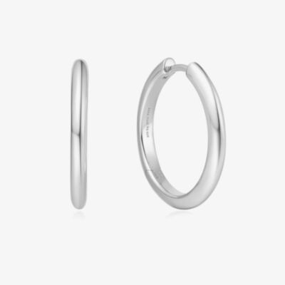 Ania Haie Vogue Maven Sterling Silver Medium Tube Hoop Earrings E062-03H